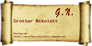 Grotter Nikolett névjegykártya